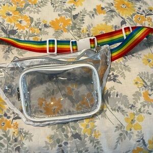 Clear rainbow Fanny pack.